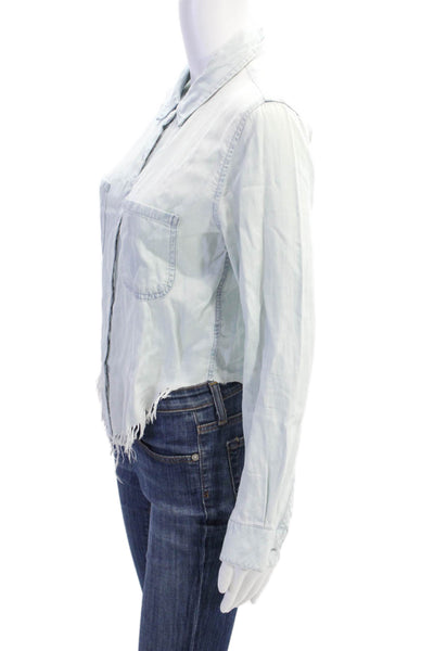 Rails Womens Chambray Button Down Long Sleeves Shirt Blue Size Extra Small