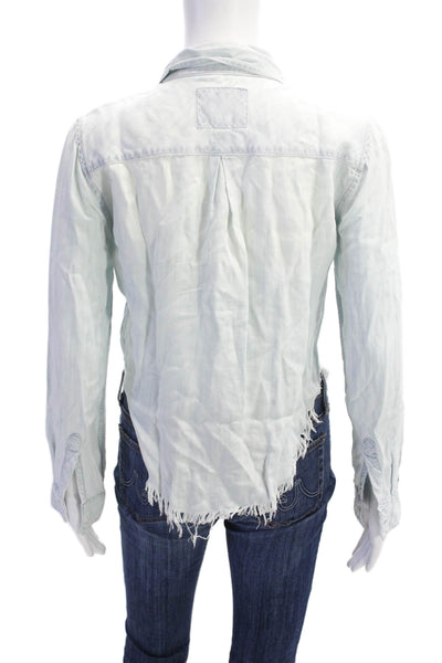 Rails Womens Chambray Button Down Long Sleeves Shirt Blue Size Extra Small