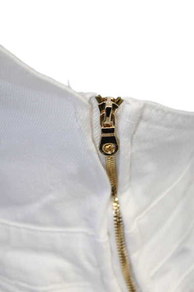 Frame Denim Womens Denim Shorts Overalls White Cotton Size Extra Small