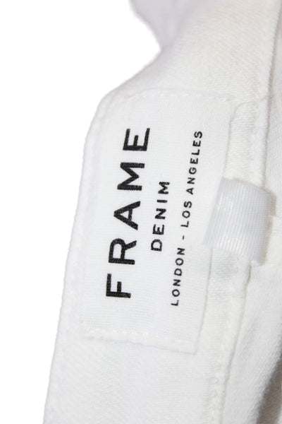 Frame Denim Womens Denim Shorts Overalls White Cotton Size Extra Small