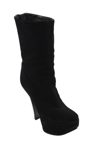Giuseppe Zanotti Design Womens Suede Platdorm Ankle Boots Black Size 35.5 5.5