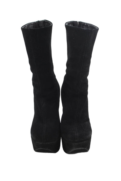 Giuseppe Zanotti Design Womens Suede Platdorm Ankle Boots Black Size 35.5 5.5