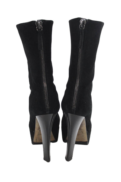 Giuseppe Zanotti Design Womens Suede Platdorm Ankle Boots Black Size 35.5 5.5