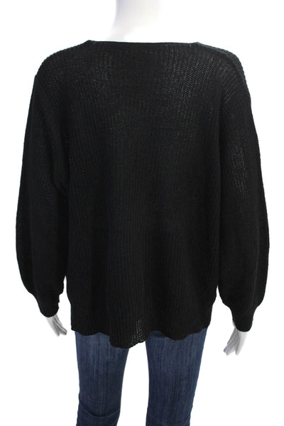Alexandre Laurent Womens Long Sleeve V Neck Button Down Cardigan Black Size M
