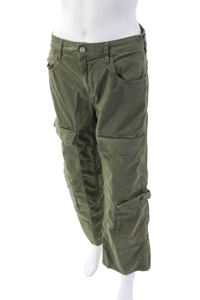 Sanctuary Standard Surplus Cotton Utility Wide Leg Zip Fly Pants Green Size 26