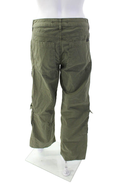 Sanctuary Standard Surplus Cotton Utility Wide Leg Zip Fly Pants Green Size 26
