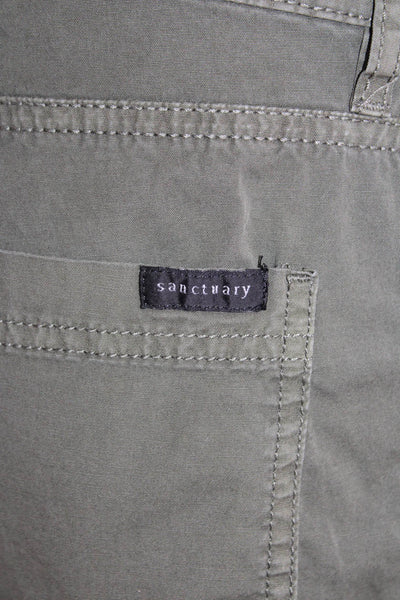 Sanctuary Standard Surplus Cotton Utility Wide Leg Zip Fly Pants Green Size 26