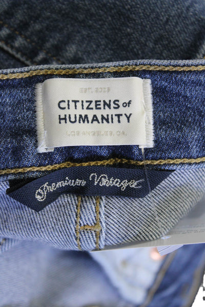 Citizens of Humanity Womens Cotton Racer Straight Leg Jeans Blue Size 25