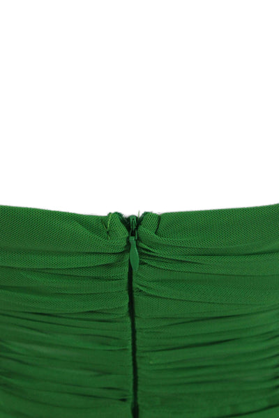 Superdown Womens Spaghetti Strap V Neck Ruched Mesh Mini Dress Green Size Small