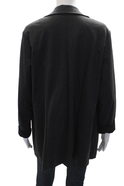 Liverpool Jeans Company Womens Notched Lapel Open Front Blazer Gray Size L