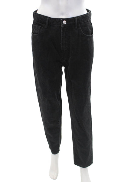 Zara Trafaluc Womens Cotton High-Rise Tapered Denim Jeans Black Size 6