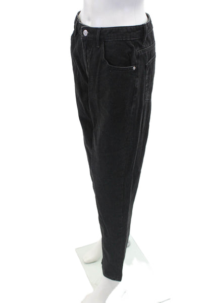 Zara Trafaluc Womens Cotton High-Rise Tapered Denim Jeans Black Size 6