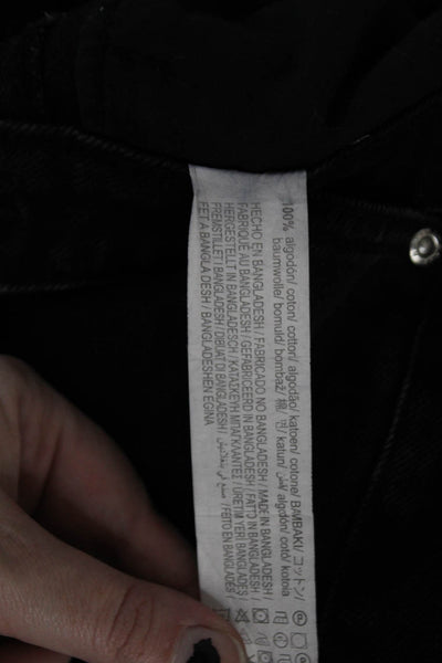 Zara Trafaluc Womens Cotton High-Rise Tapered Denim Jeans Black Size 6