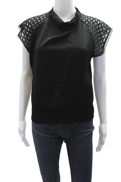 Heartloom Womens Beatriz Sleeveless Smocked Tank Top Solid Black Size S