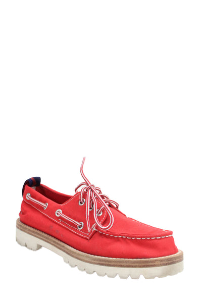 Sperry X Rowing Blazers Mens Slide On Casual Boat Shoes Red White Size 5.5