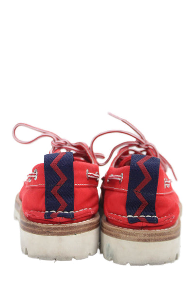 Sperry X Rowing Blazers Mens Slide On Casual Boat Shoes Red White Size 5.5