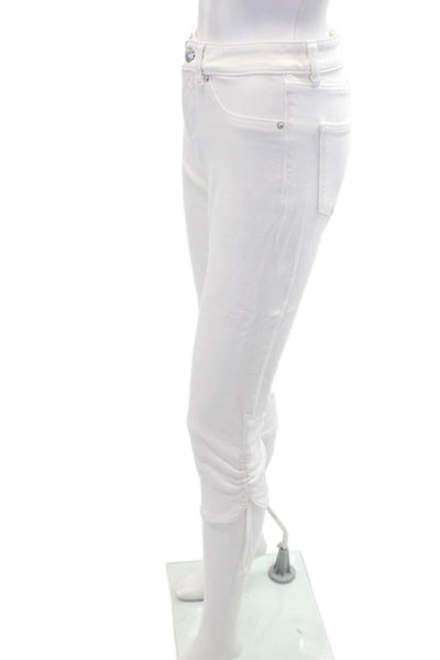 DL1961 Womens Zipper Fly High Rise Tie Capri Jeans White Denim Size 24