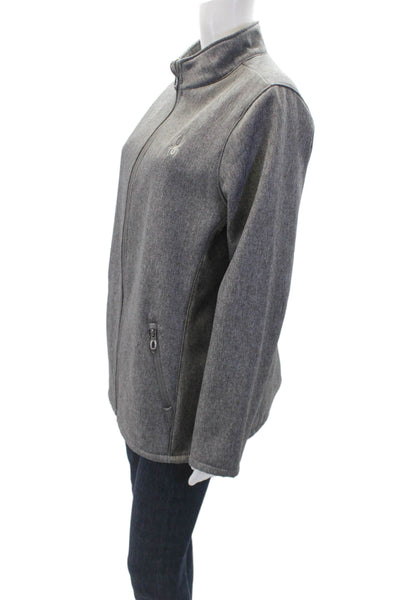 Spyder Womens Long Sleeve High-Neck Full Zippered Basic Jacket Gray Size L