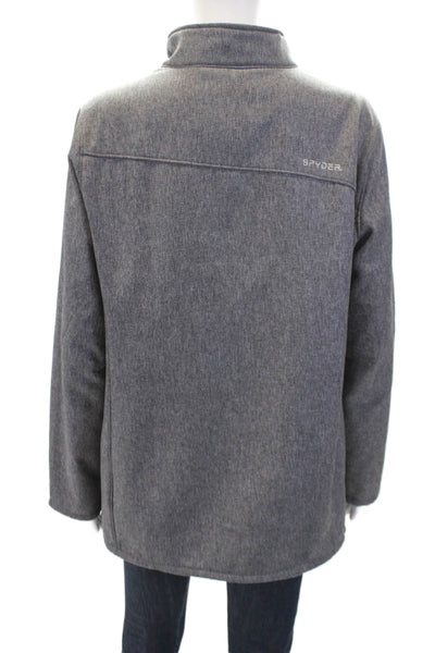 Spyder Womens Long Sleeve High-Neck Full Zippered Basic Jacket Gray Size L