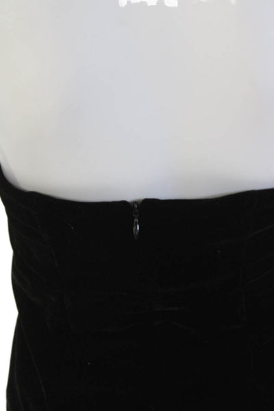 House of Harlow 1960 Womens Velour Halter Neck Sleeveless Blouse Black Size Smal