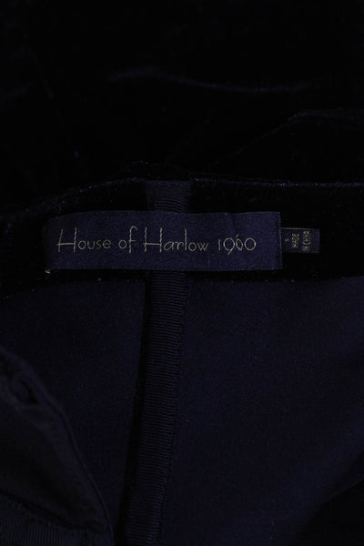 House of Harlow 1960 Womens Velour Halter Neck Sleeveless Blouse Black Size Smal