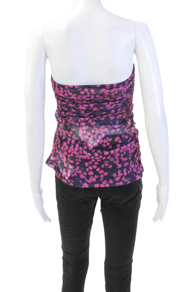 Baum Und Pferdgarten Womens Floral Print Ruched Jovine Blouse Size Large