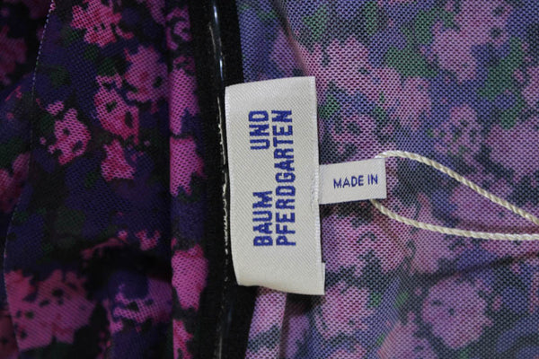 Baum Und Pferdgarten Womens Floral Print Ruched Jovine Blouse Size Large