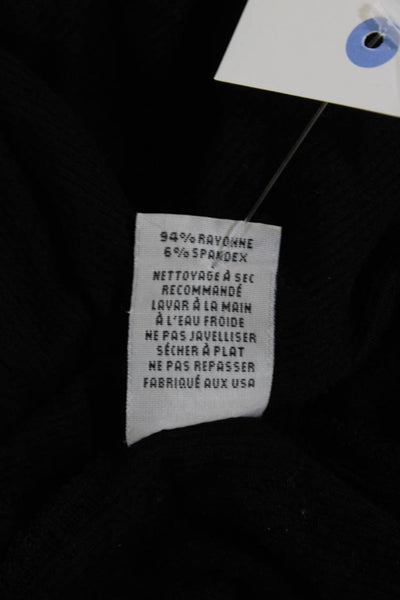 Michael Lauren Womens Ribbed Cold Shoulder Turtleneck Sweater Black Size Small