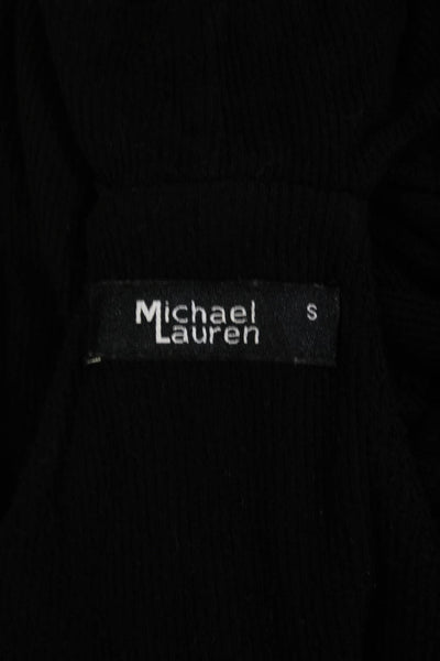 Michael Lauren Womens Ribbed Cold Shoulder Turtleneck Sweater Black Size Small