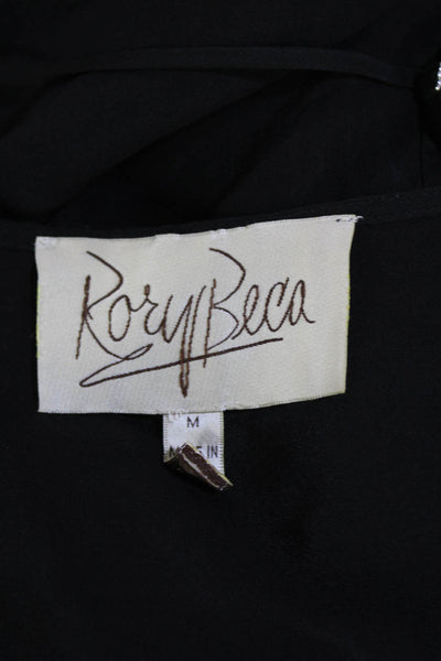 Rory Beca Womens Silk Studded Spaghetti Strap Tank Top Black Size Medium