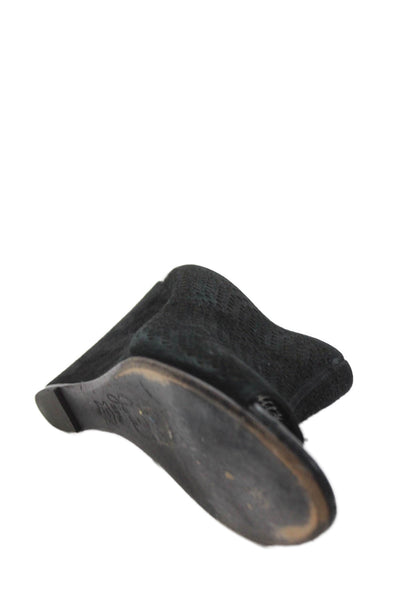 Joie Womens Perforated Suede Slide On Wedge Sandals Black Size 37.5 7.5
