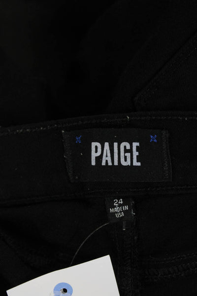 Paige Black Label Womens Elasticated Mid Rise Skinny Jeans Black Size 24