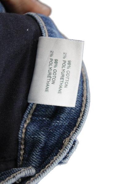 J Brand Womens Zipper Fly Mid Rise Medium Wash Fringe Skinny Jeans Blue Size 23