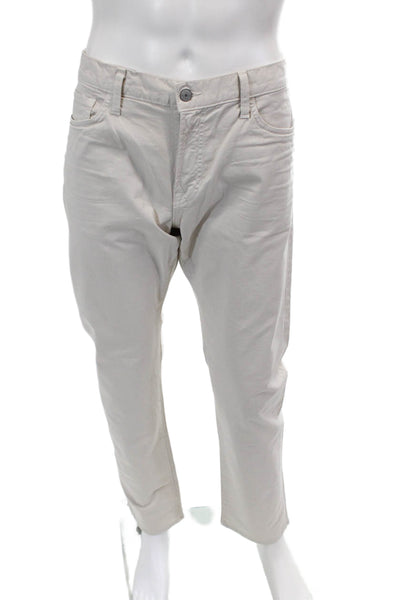 Vince Mens Zipper Fly Straight Leg Classic Chino Trouser Pants Beige Size 34