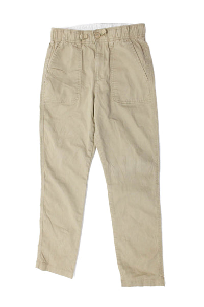 Crewcuts Boys Cotton Casual Zippered Straight Ankle Pants Beige Size 12