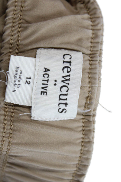 Crewcuts Boys Active Drawstring Stretch Straight Ankle Pants Beige Size 12