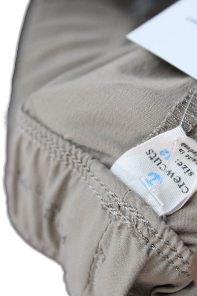 Crewcuts Boys Drawstring Pull-On Khaki Ankle Pants Solid Beige Size 12