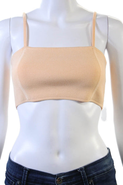 ALC Womens Spaghetti Strap Square Neck Cropped Top Light Orange Size XS