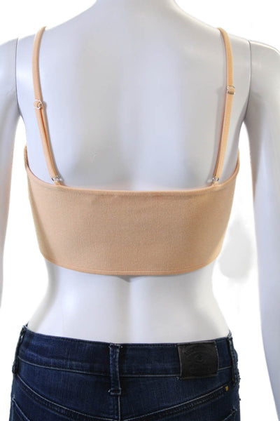 ALC Womens Spaghetti Strap Square Neck Cropped Top Light Orange Size XS