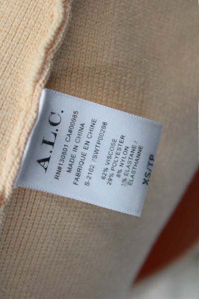 ALC Womens Spaghetti Strap Square Neck Cropped Top Light Orange Size XS