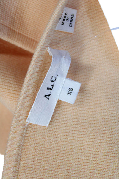 ALC Womens Spaghetti Strap Square Neck Cropped Top Light Orange Size XS