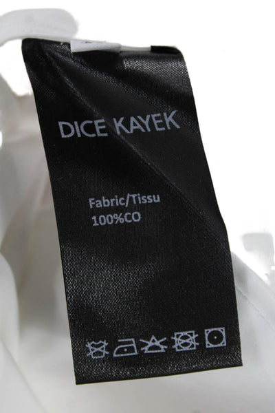 Dice Kayek Womens 3/4 Sleeve Crew Neck Floral Embroidered Dress White Size FR 38