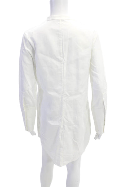 Protagonist Womens Cotton Long Sleeve Button Up Shirt Dress White Size 4