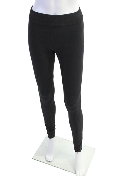 Stella McCartney Womens Solid High Rise Elastic Waist Pants Black Size 38