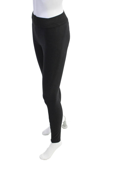 Stella McCartney Womens Solid High Rise Elastic Waist Pants Black Size 38