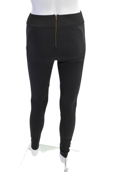 Stella McCartney Womens Solid High Rise Elastic Waist Pants Black Size 38
