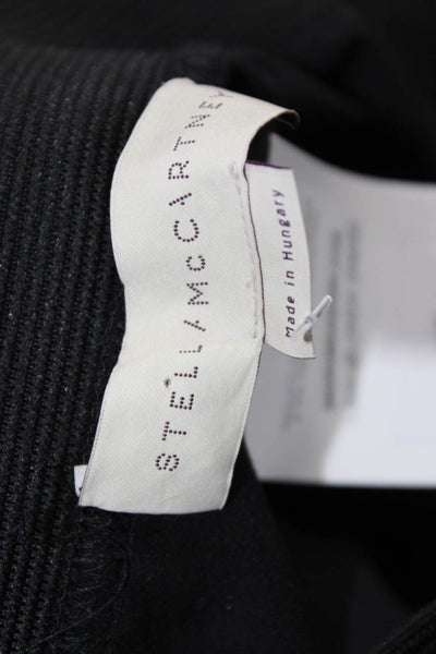 Stella McCartney Womens Solid High Rise Elastic Waist Pants Black Size 38