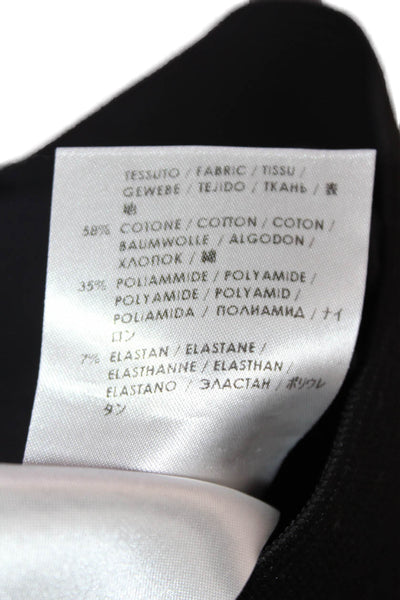 Stella McCartney Womens Solid High Rise Elastic Waist Pants Black Size 38