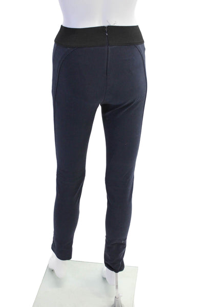 Stella McCartney Womens Pull On Elastic Waist Ankle Zip Pants Blue Size 38
