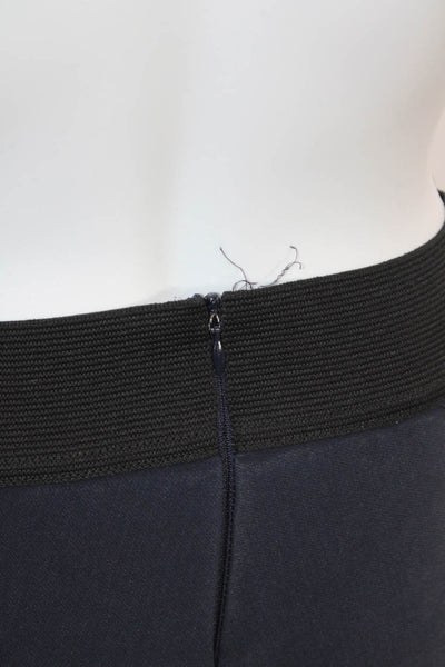 Stella McCartney Womens Pull On Elastic Waist Ankle Zip Pants Blue Size 38